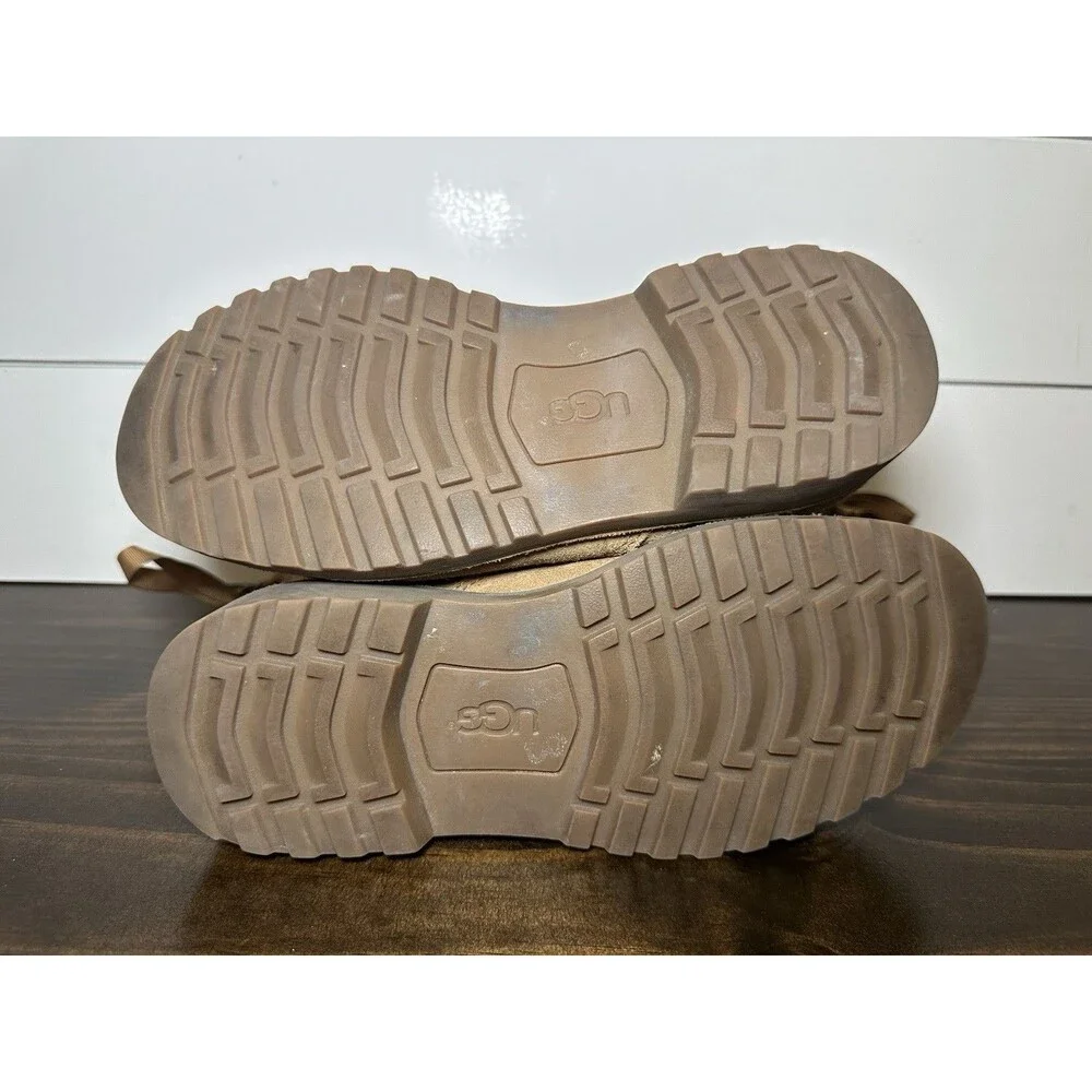 UGG Corene Chesnut Tan Suede‎ Side Zipper Lace Up Back Boots Youth 4